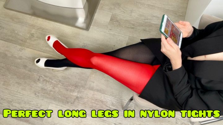 Colored Nylon Tights Crossed Legs Shoe High Heels 4k
