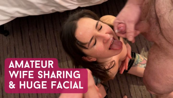 Amateur Wife Sharing with Huge Facial / MFM Threesome