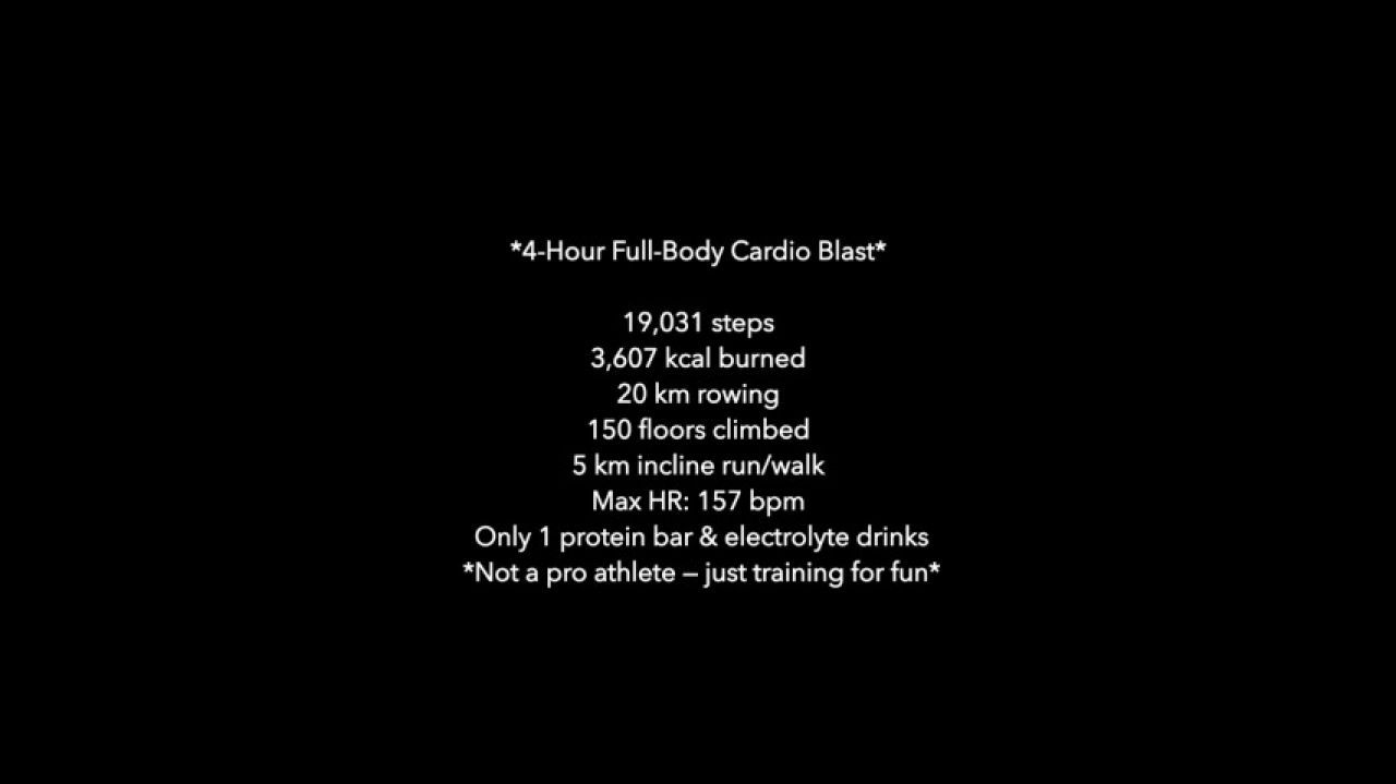 4h Full Cardio Grind Row, Step, Run : Part 1