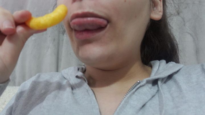 I'm eating cheese chips