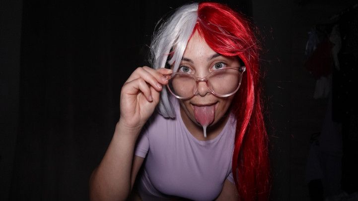 cosplay latin girl holds a costume show showing off all