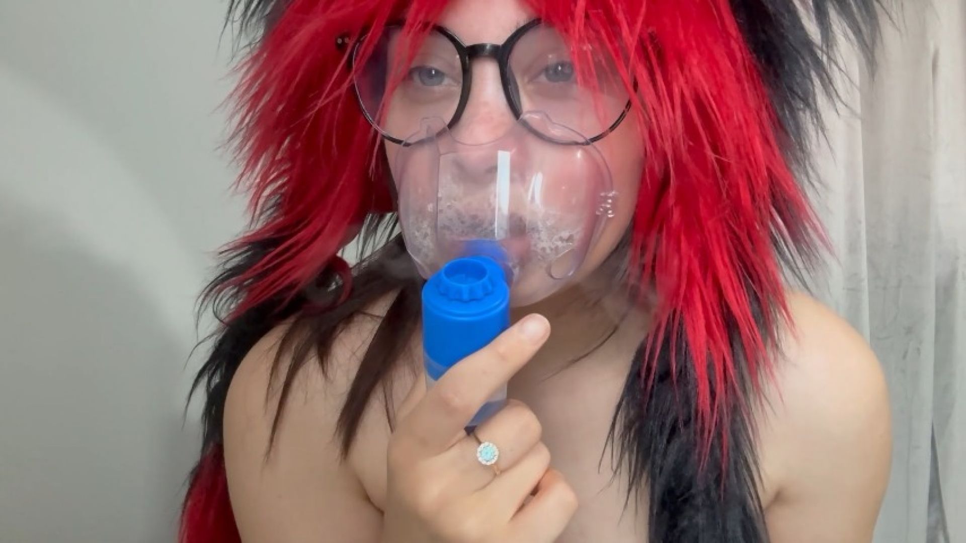 BVM my step-sister masturbates in inhaler mask