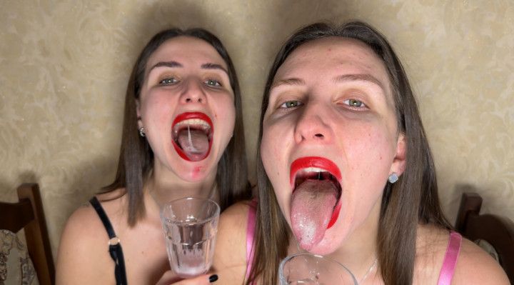 Sensual Fluid Exchange  Spit, Mucus &amp; Phlegm in Glasses