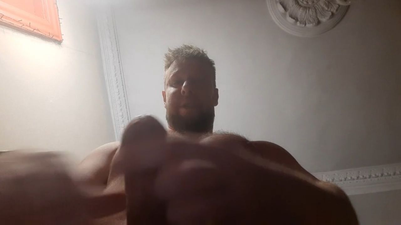 Hairy Russian bear dirty fingering and cumming on your face