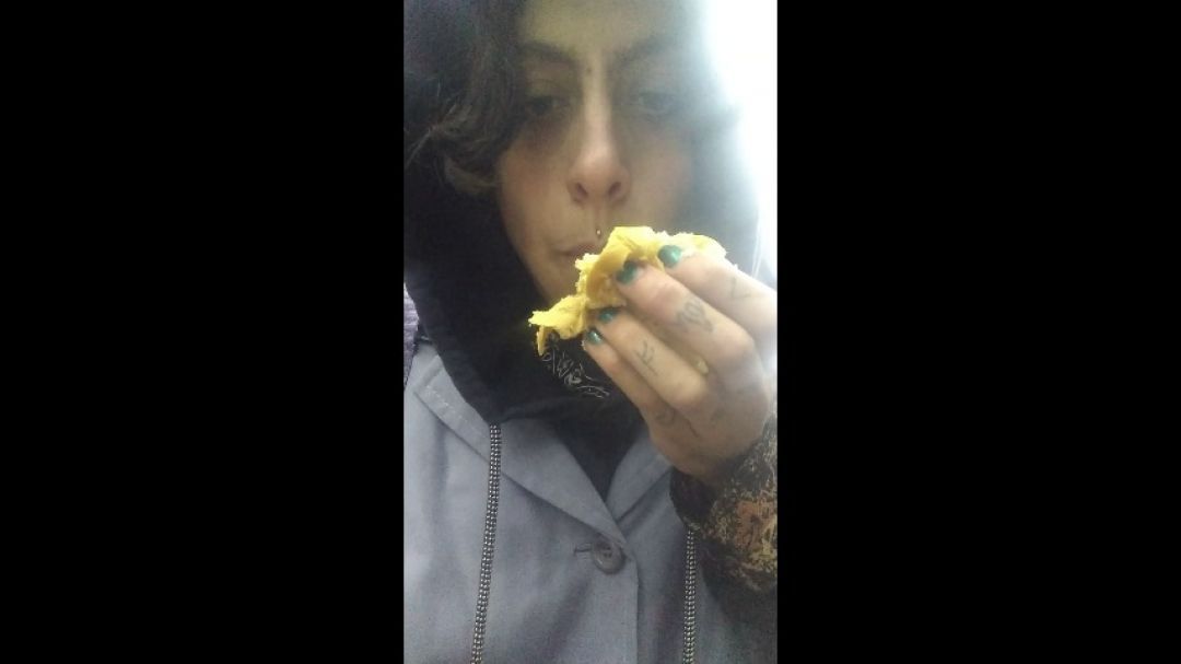 eating  bread from the floor