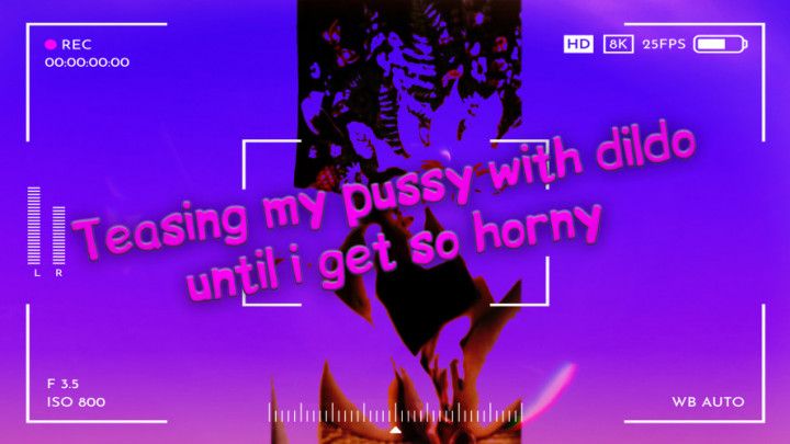 Teasing my pussy with dildo until i get so horny