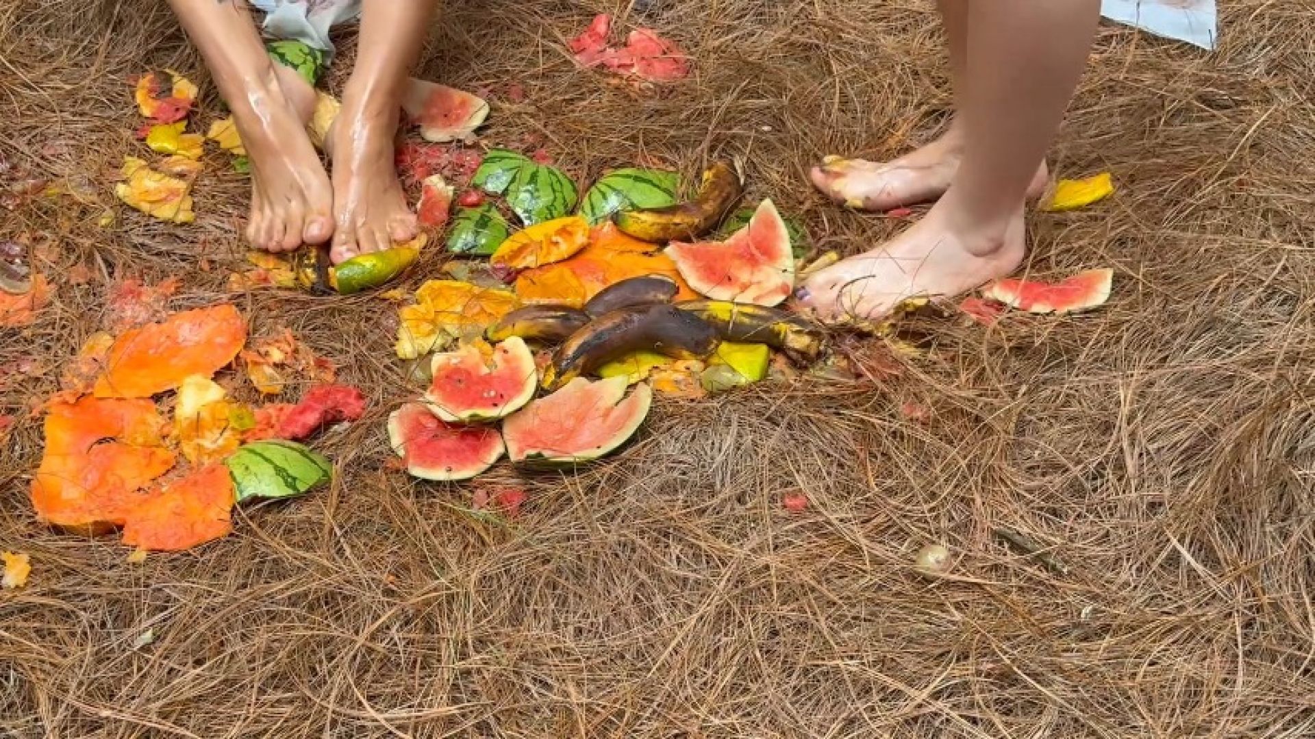 Naked Fruit Crush in the Forest