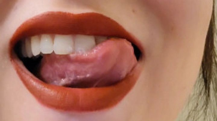 Licking and sniffing my lips