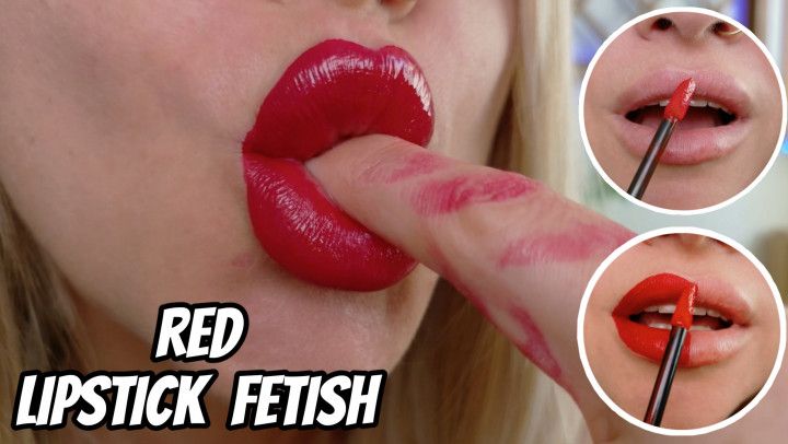 Red Lipstick Fetish! Watch Me Slowly Paint My Lips