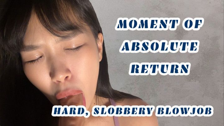 Moment of absolute return. Hard, slobbery blowjob