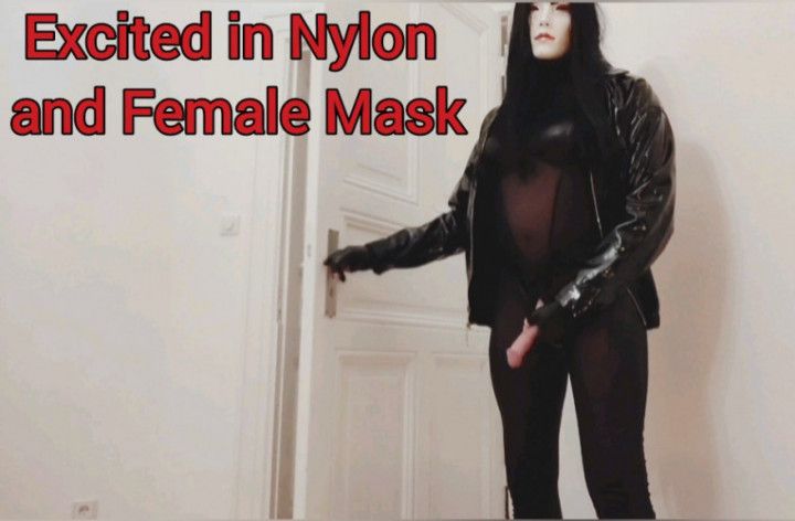 Excited in Nylon and Female Mask