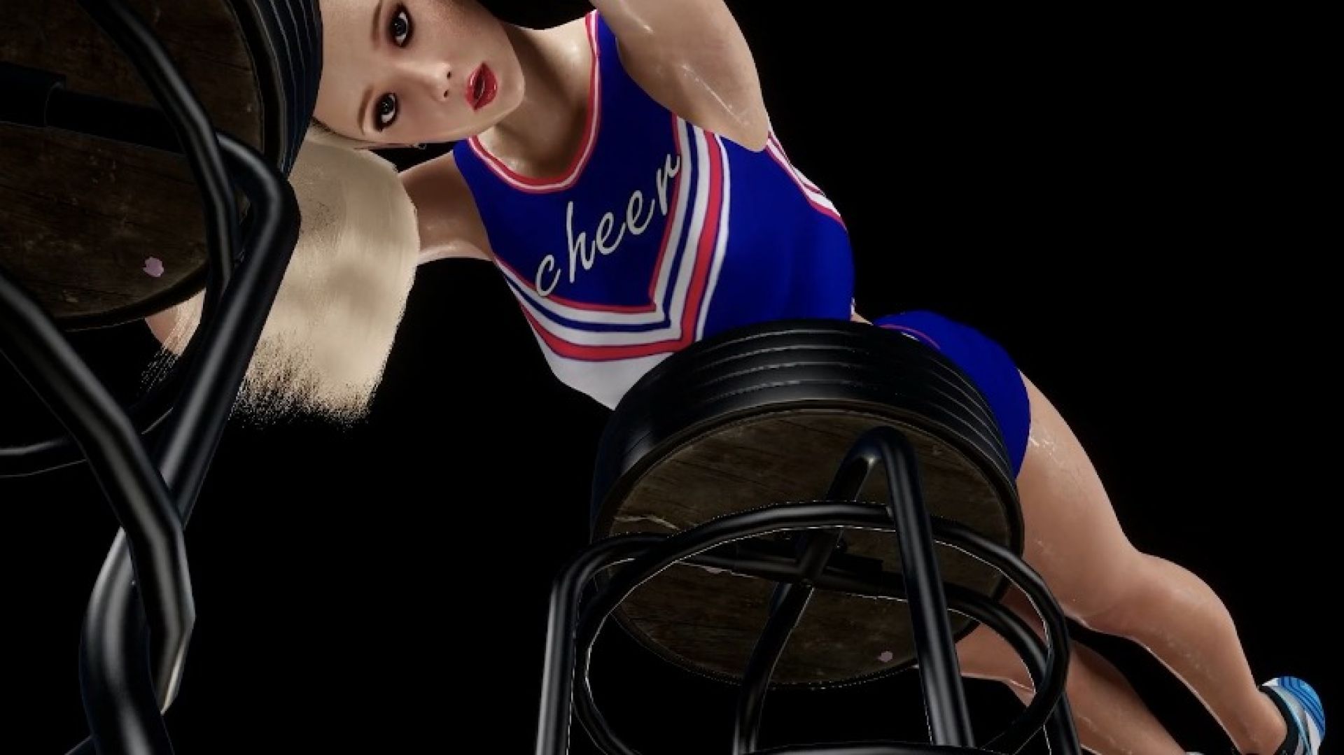 Blonde Cheerleader Working Those Glutes