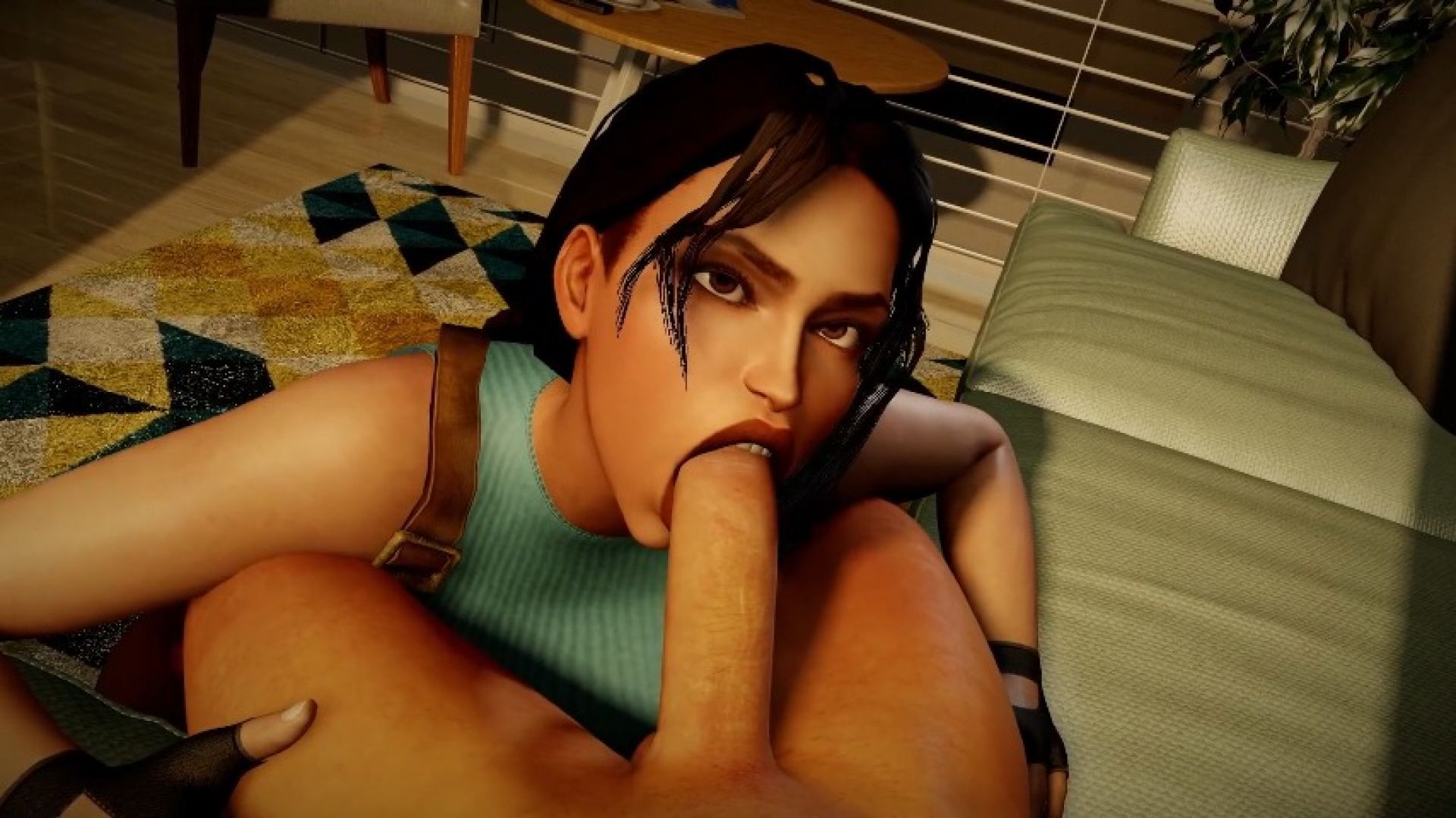 Classic Lara Sucks Dick in POV | Tomb Raider Parody