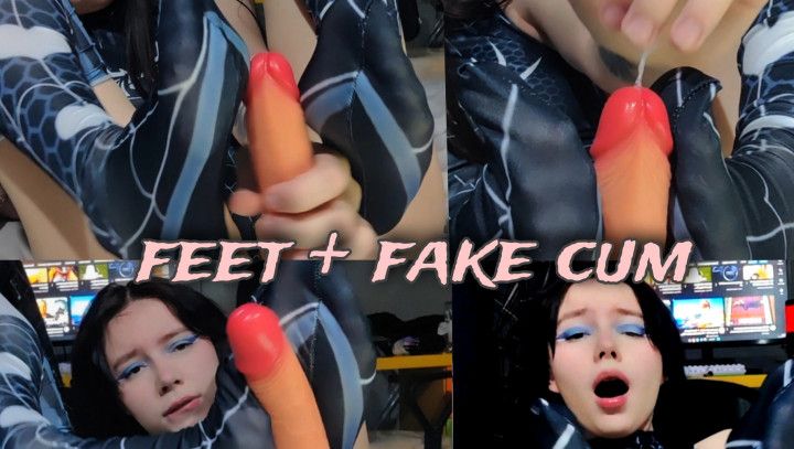 feet masturbation fake cum on feet