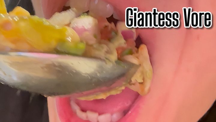 Giantess Take Out Dinner with Tiny Man