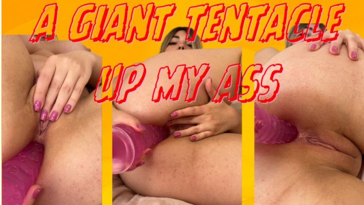 Ass fuck with a huge tentacle dildo