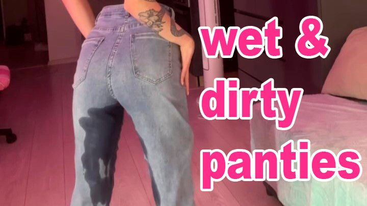 Yellow pee in my jeans &amp; panties