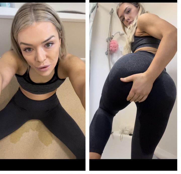 Pissing my leggings and showering fully dressed