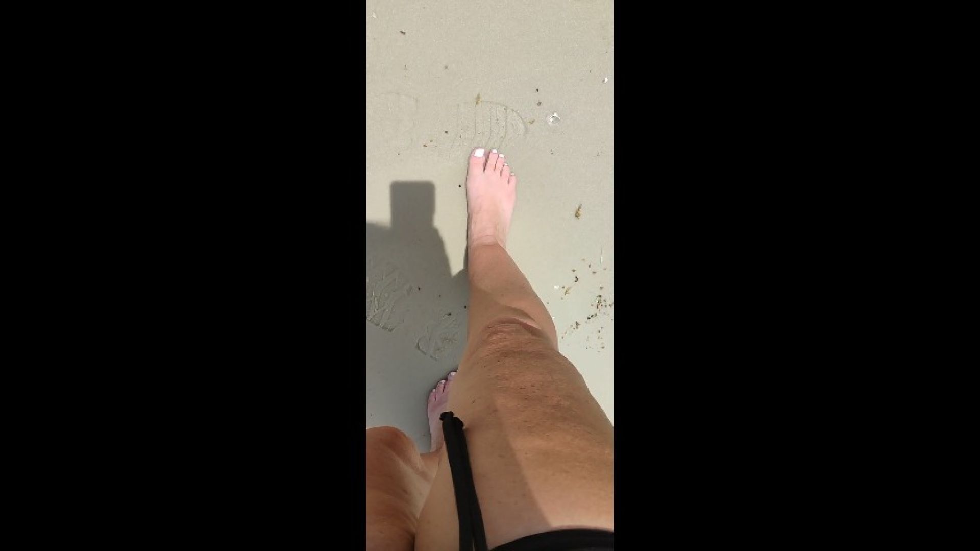 Barefoot walk on the beach