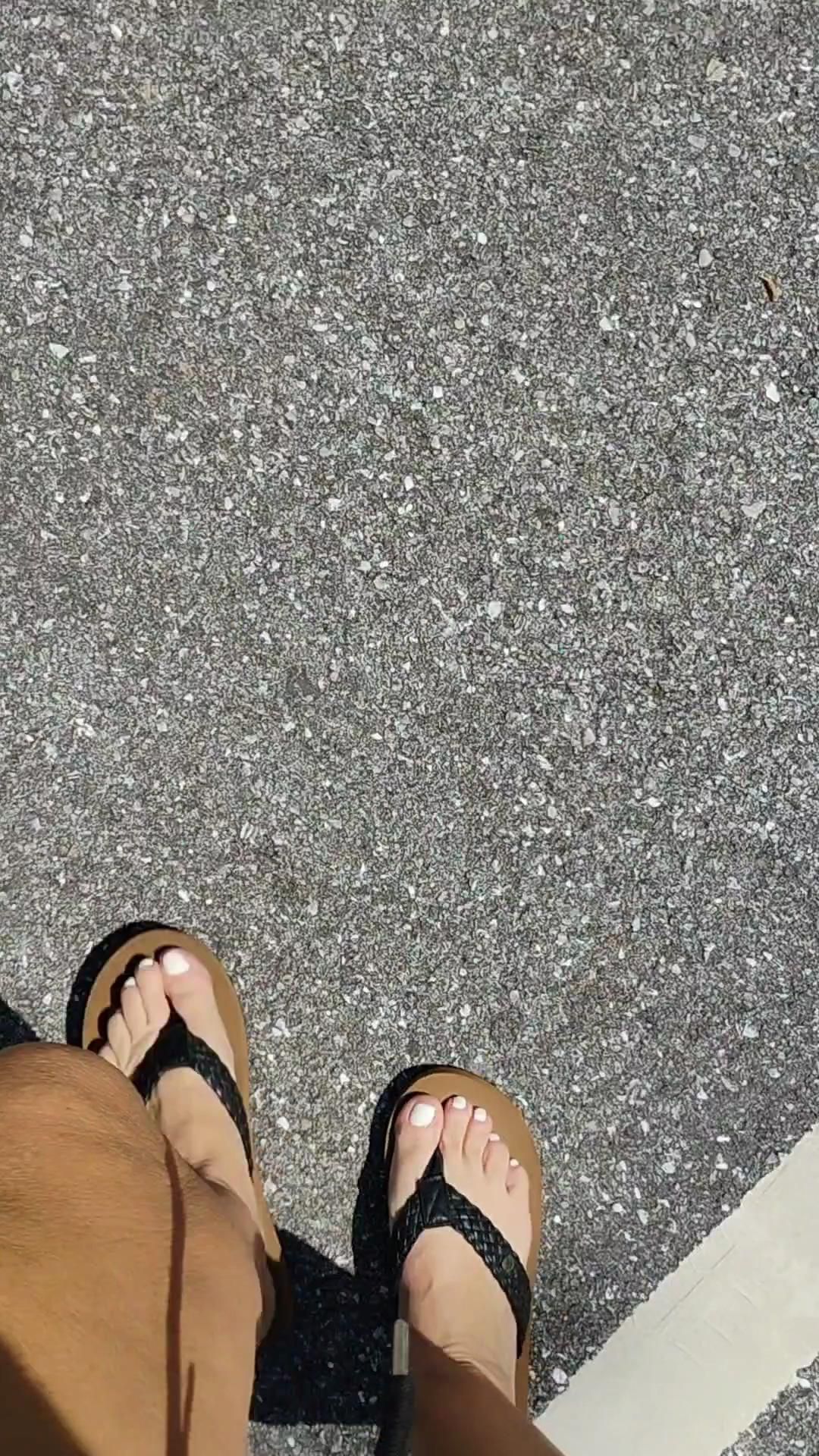 Fresh pedicure walking thru nature