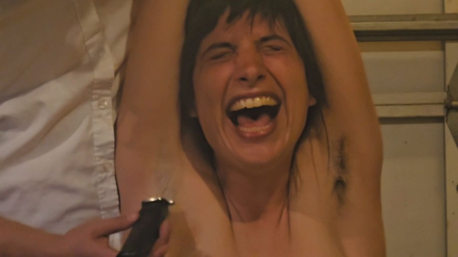 ARMPIT SHAVE! TICKLED AND TIED