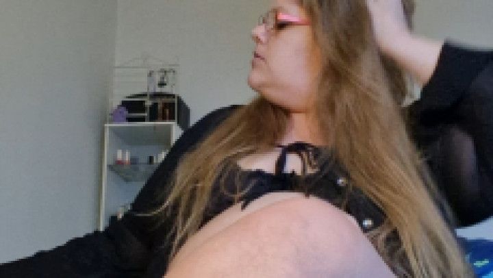 SSBBW Humiliation Roleplay - Lady in Black Dildo Play