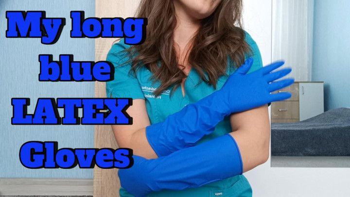 My Long Blue LATEX Gloves