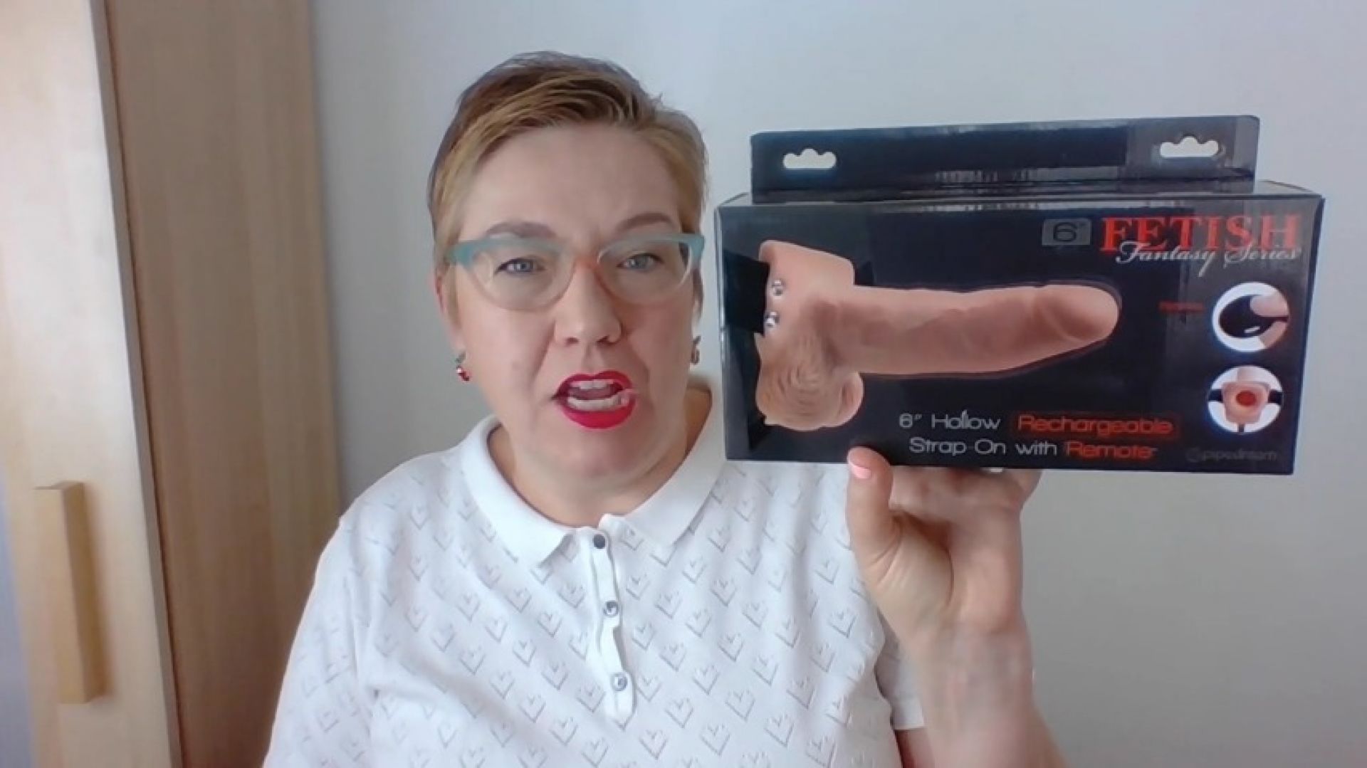 Fetish Fantasy Hollow Vibrating Strap on Dildo Video Review