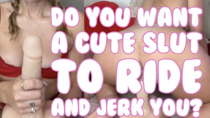 Cute slut in pigtails wanks and RIDES