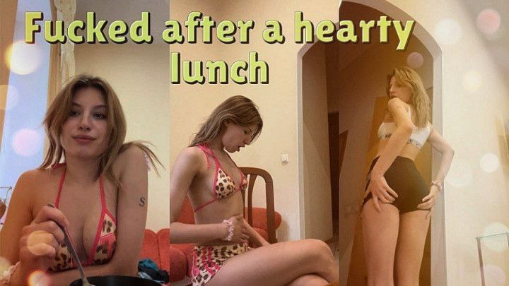 Fucked after a hearty lunch