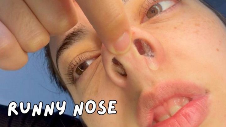 Snotty nose blowing fetish
