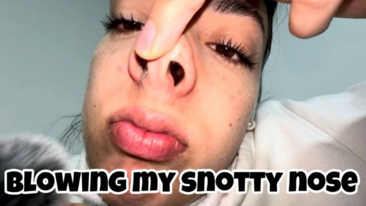Nose fetish &amp; messy snot explosion