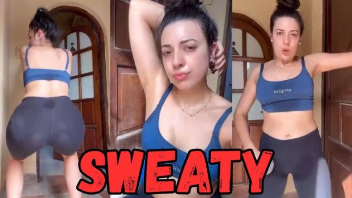 Sweaty Workout  Licking, Sniffing &amp; Showing My Dripping Bod