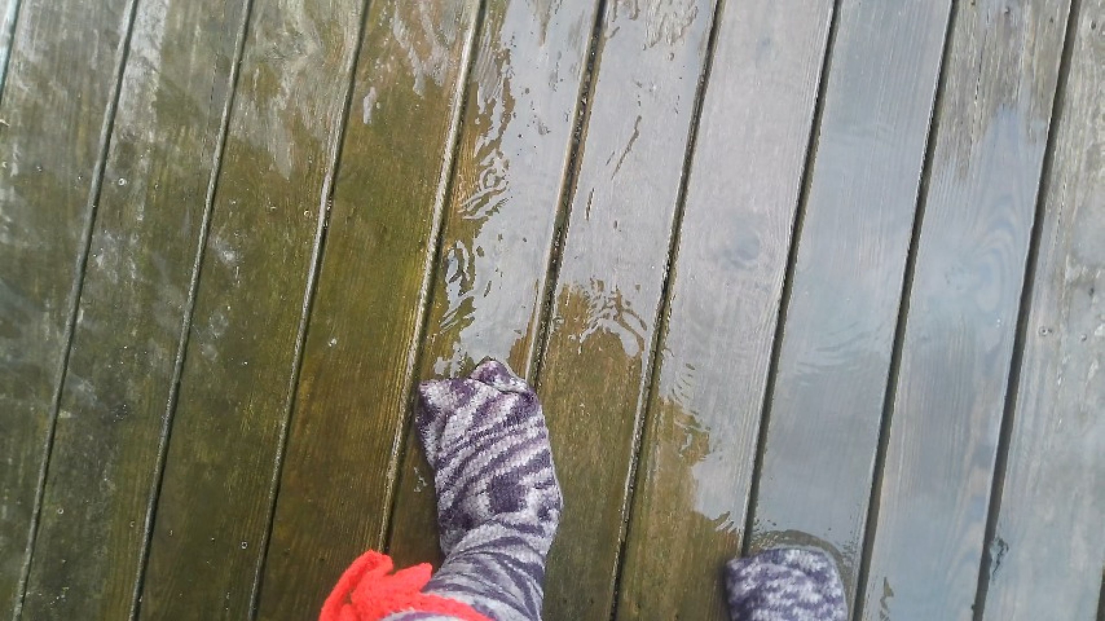 7-20-25 Thigh highs splatting on deck