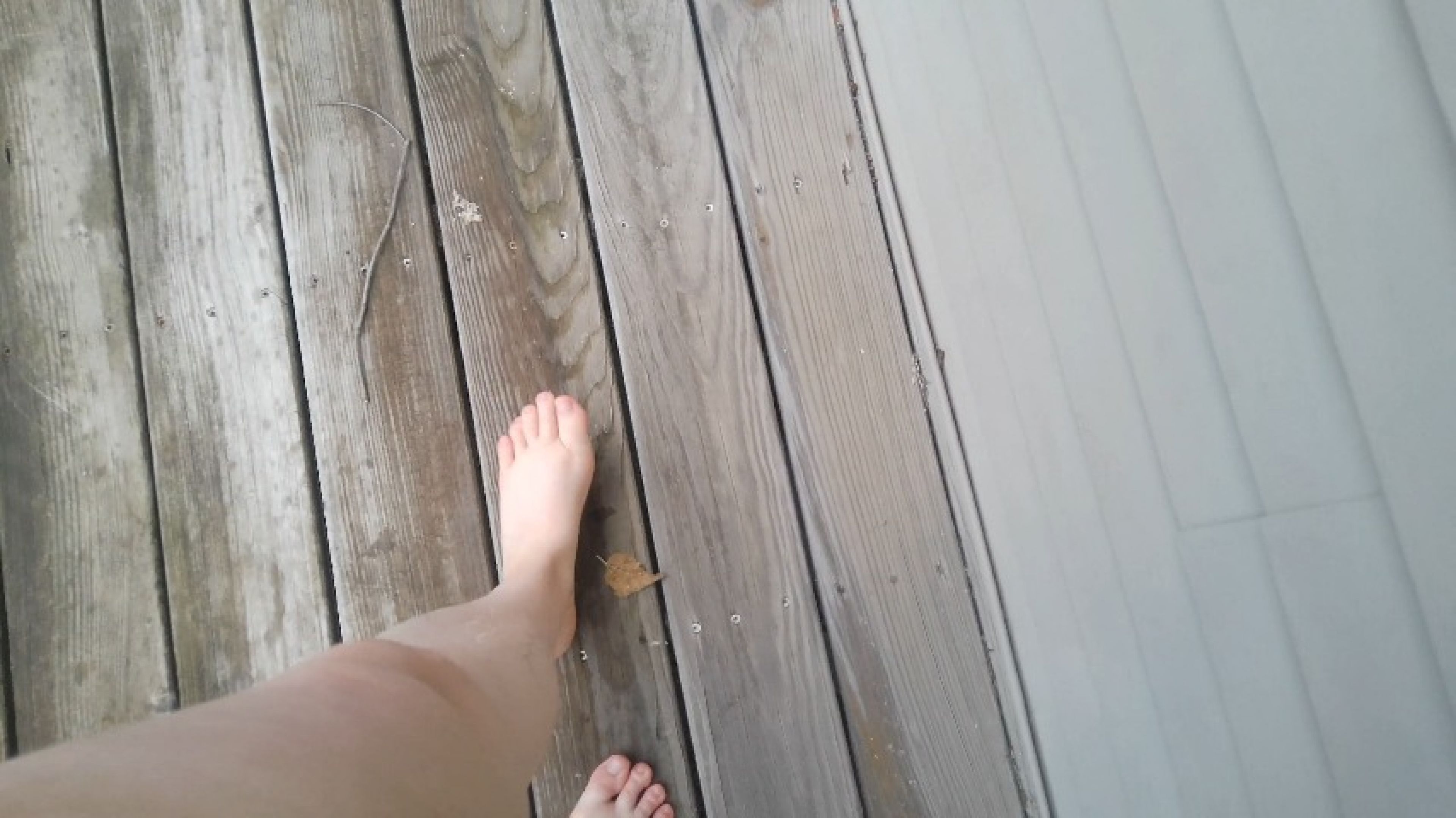 7-20-25 Bare damp feet on deck