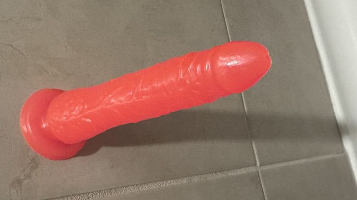 Suction cup dildo in the shower