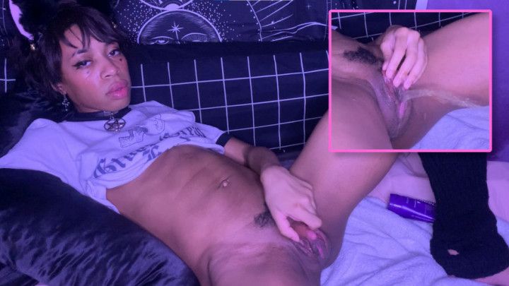 Trans E-boy Strokes His Cock &amp; Squirts Like A Fountain