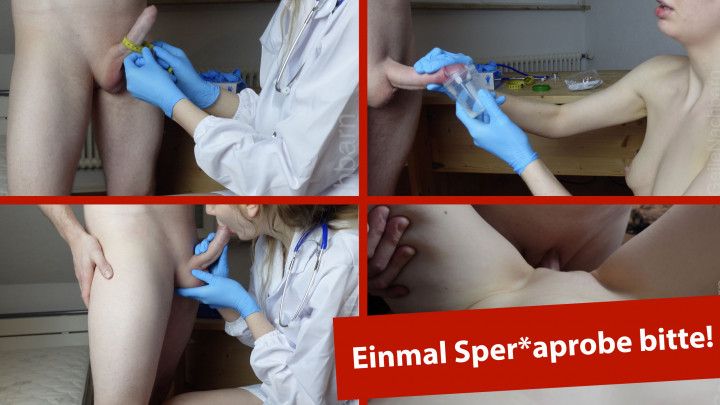 Examination - Horny doctor helps me cum in a cup