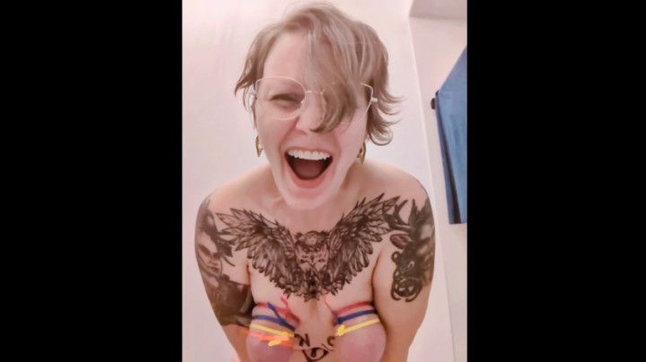 Pain Slut Zip Tied Titties Masochistic Solo