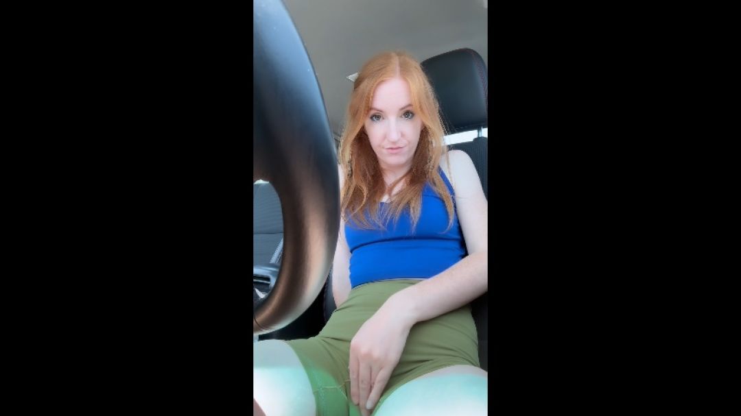 Rubbing myself through my shorts in a public parking lot