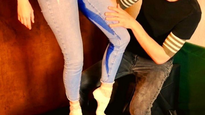 POV) Soak her after she peed in her jeans in front of you