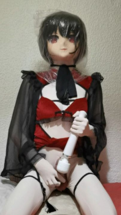 Kigurumi breathplay and condom cum