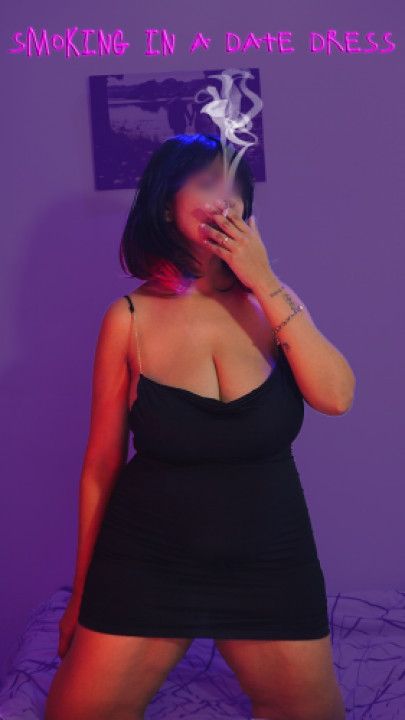 Smoking in a date dress
