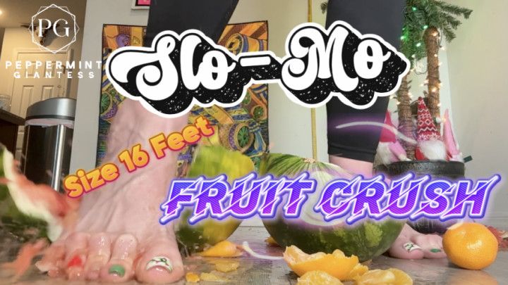6ft 7in Giantess Size 16 Fruit Stomp in Slow Motion