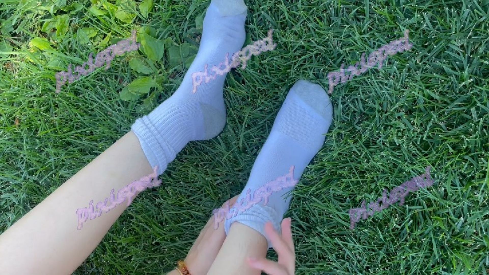 Censored Sock Stripping At A Public Park
