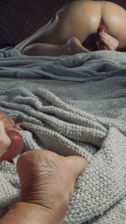 Trying to heal my heartbreak with another giant dildo