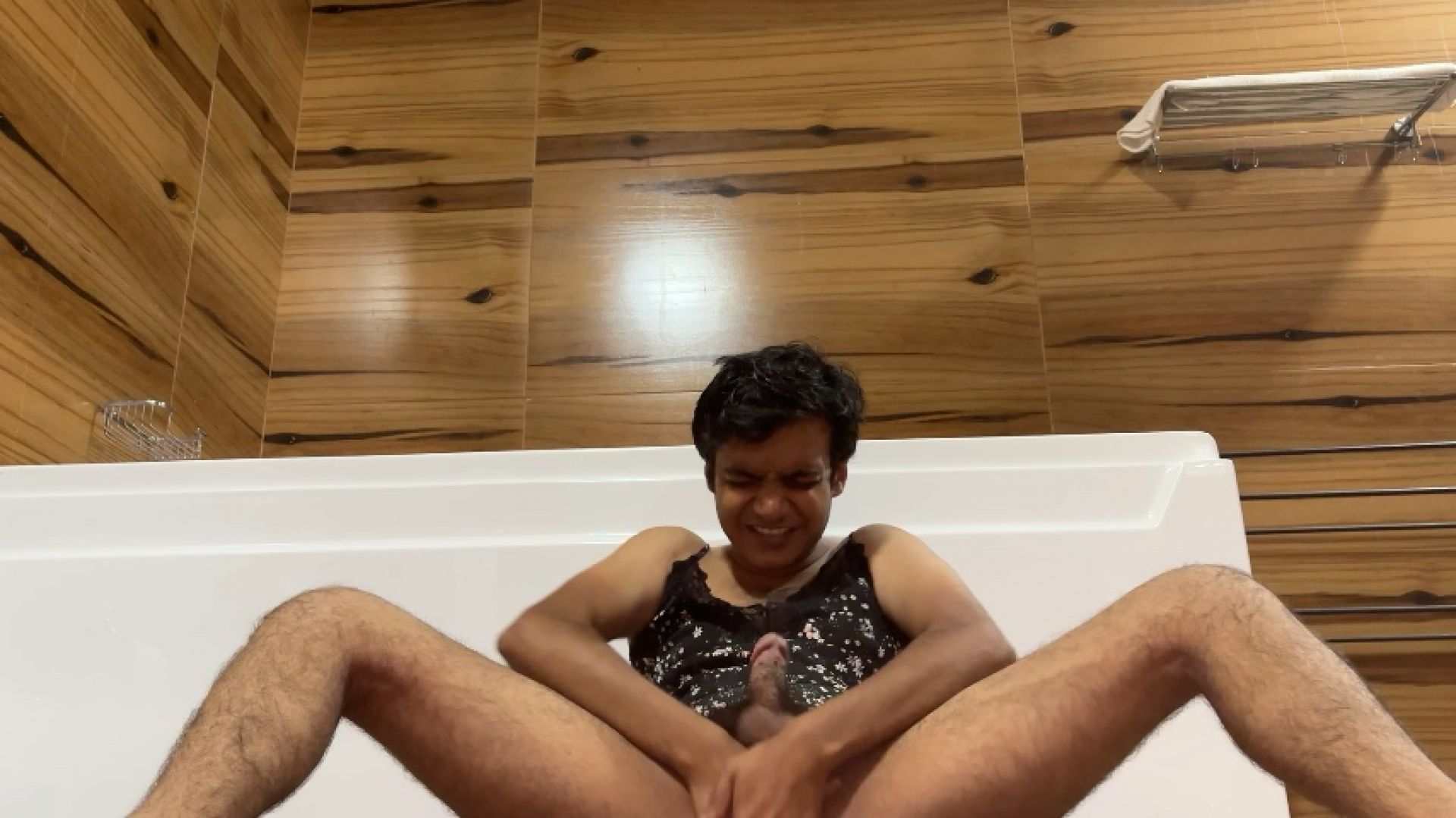 Sissy plays with herself anally to the verge of orgasm