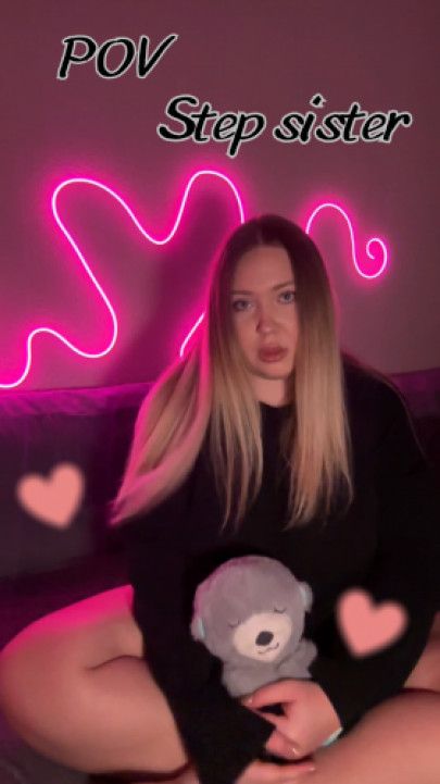 Step-sister playing with step-brother