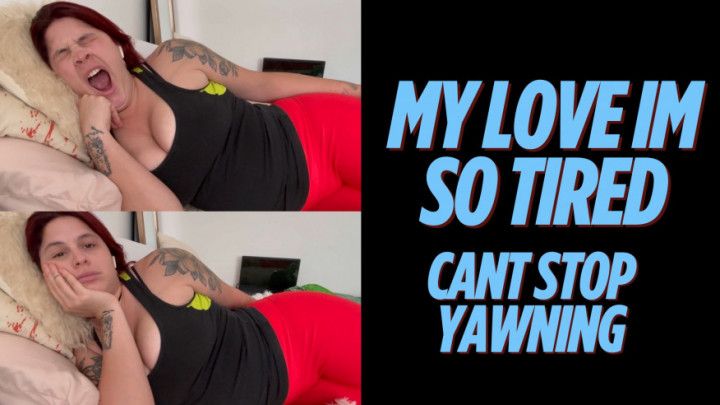 Tired GF yawning