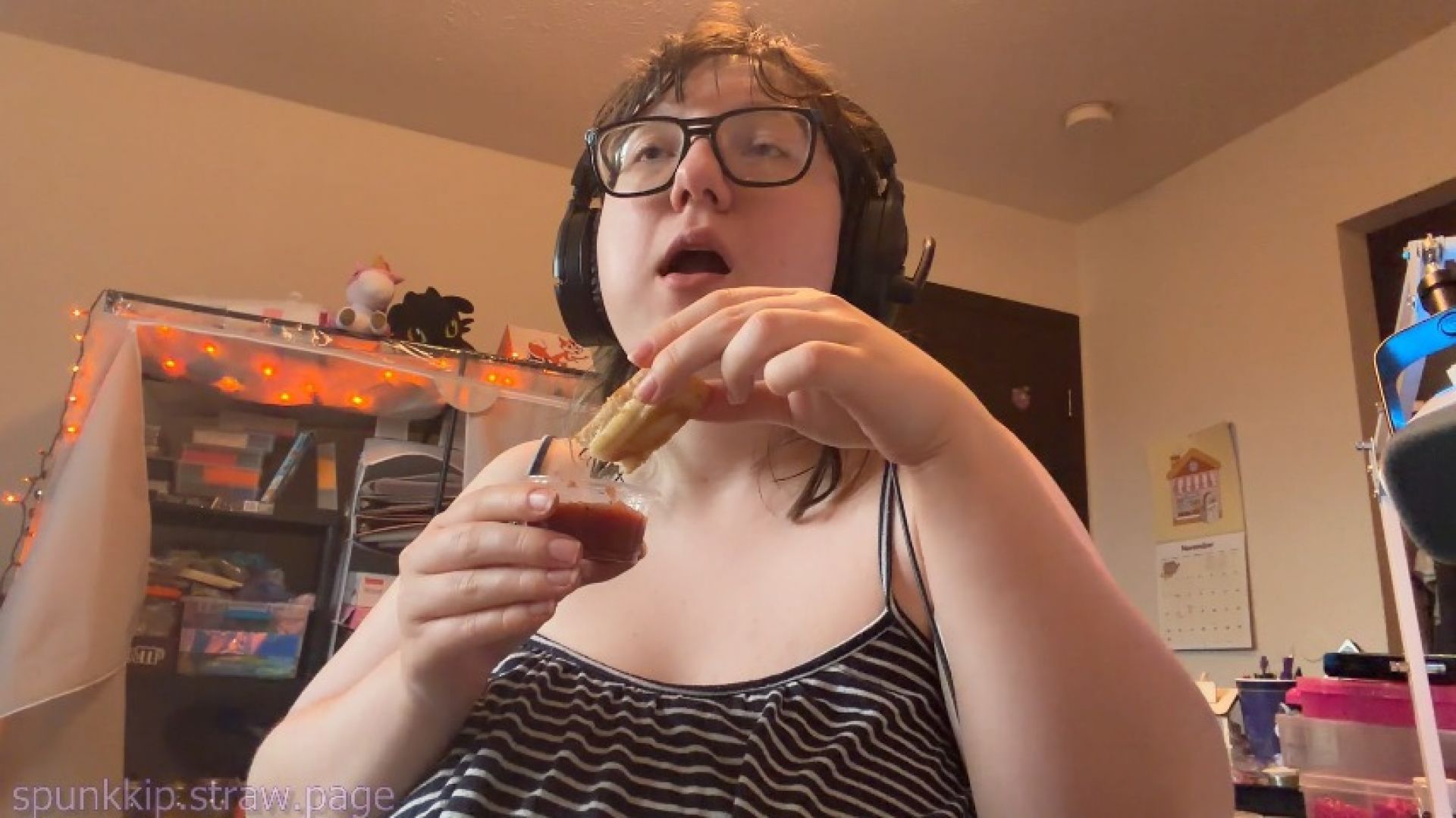 Eating Pizza and Breadsticks for Lunch